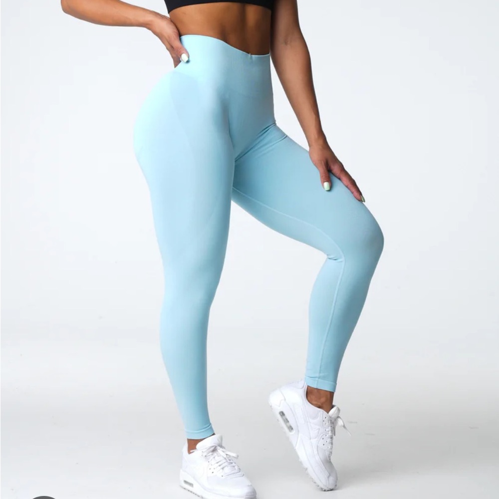 Sky Blue High-Waisted Leggings